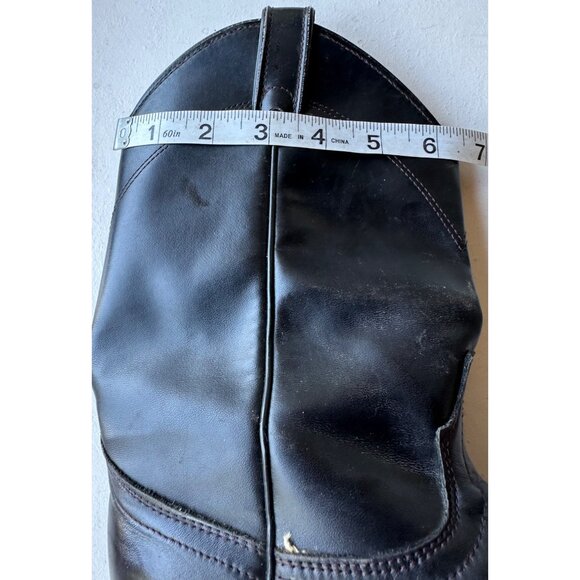 Laredo Black Mid-Calf Leather Western Boots Women's Size 8.5M (READ) - Picture 5 of 16